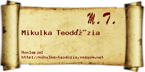 Mikulka Teodózia névjegykártya